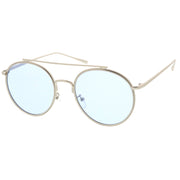 zeroUV Modern Slim Round Color Tone Aviator Sunglasses A871 Sunglasses
