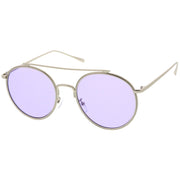 zeroUV Modern Slim Round Color Tone Aviator Sunglasses A871 Sunglasses
