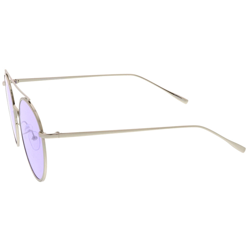 zeroUV Modern Slim Round Color Tone Aviator Sunglasses A871 Sunglasses