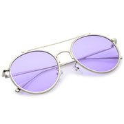 zeroUV Modern Slim Round Color Tone Aviator Sunglasses A871 Sunglasses