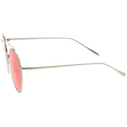 zeroUV Modern Slim Round Color Tone Aviator Sunglasses A871 Sunglasses