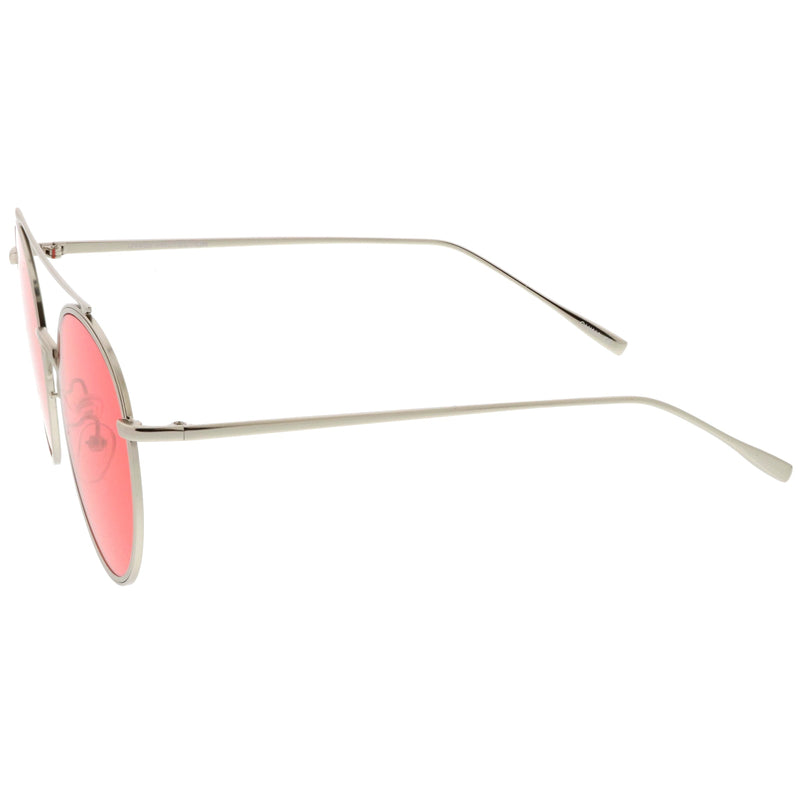 zeroUV Modern Slim Round Color Tone Aviator Sunglasses A871 Sunglasses