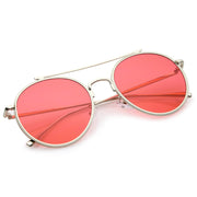 zeroUV Modern Slim Round Color Tone Aviator Sunglasses A871 Sunglasses