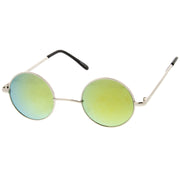 zeroUV Retro Lennon Style Round Circle Metal Mirror Lens Sunglasses 1408 Sunglasses