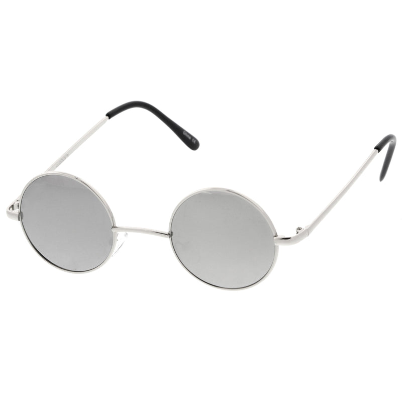 zeroUV Retro Lennon Style Round Circle Metal Mirror Lens Sunglasses 1408 Sunglasses