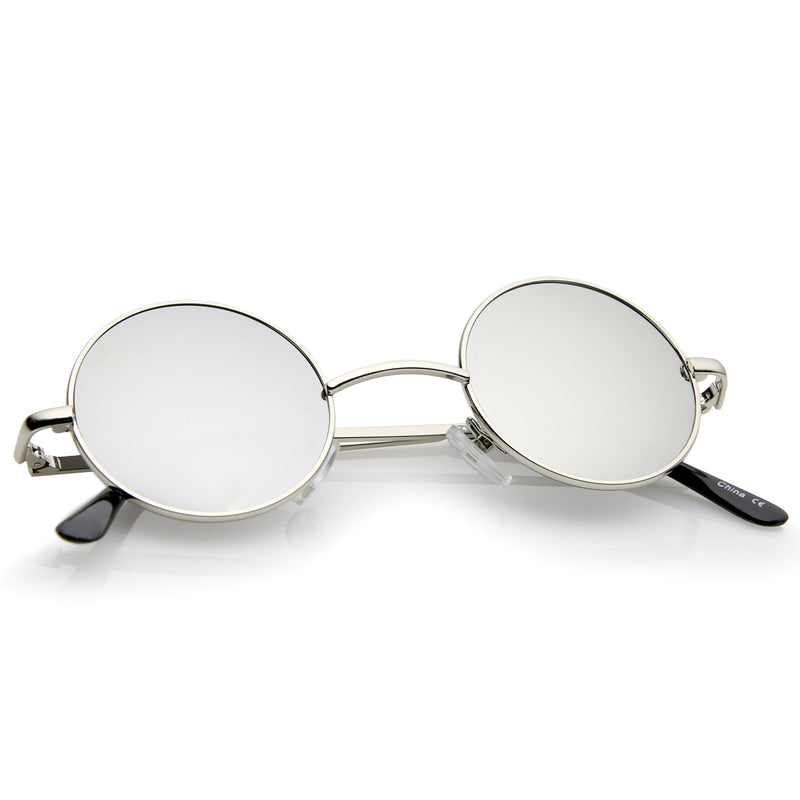 zeroUV Retro Lennon Style Round Circle Metal Mirror Lens Sunglasses 1408 Sunglasses