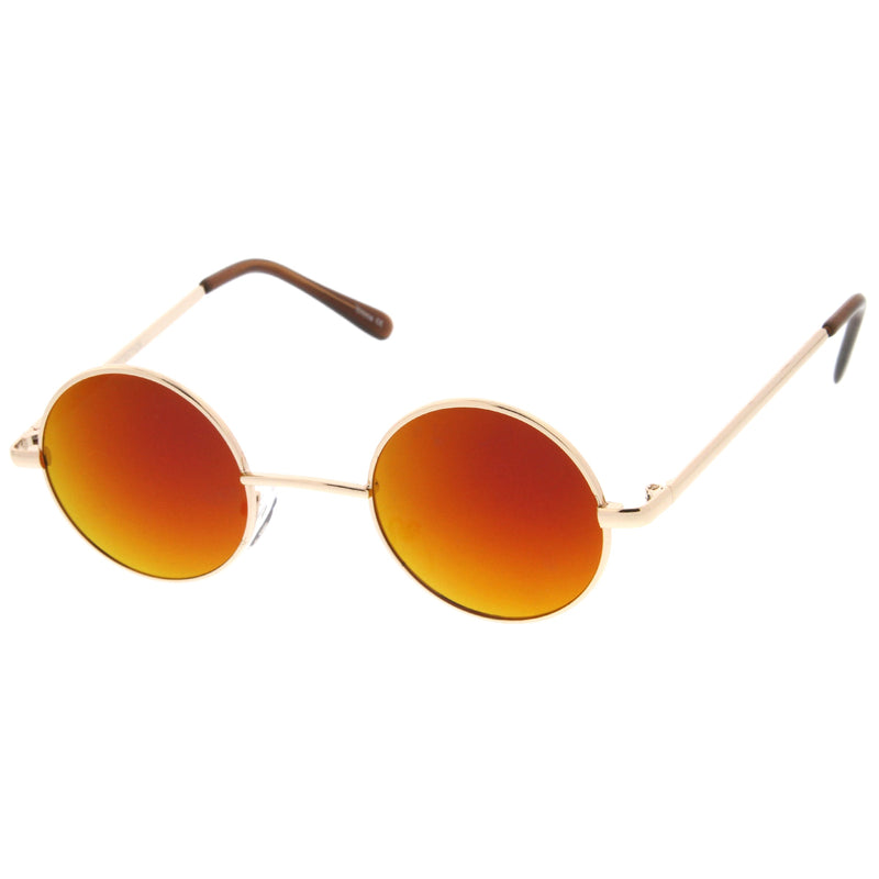 zeroUV Retro Lennon Style Round Circle Metal Mirror Lens Sunglasses 1408 Sunglasses