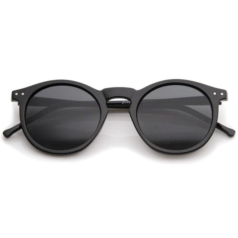 zeroUV Dapper Key Hole Vintage Horned Rim Round Circle Indie Sunglasses 8943 Sunglasses