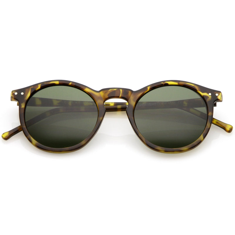 zeroUV Dapper Key Hole Vintage Horned Rim Round Circle Indie Sunglasses 8943 Sunglasses