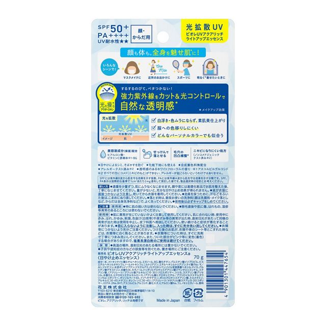 AsiaBeautyMall Biore UV Aqua Rich Light Up Essence SPF 50+ PA++++ Sunscreen