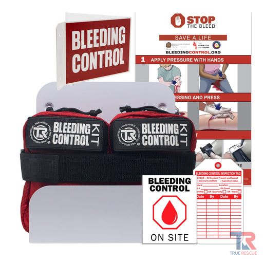 True Rescue Kit x2 with Wall Mount Dual Kit Wall Mount Package Bleeding Control Bundles
