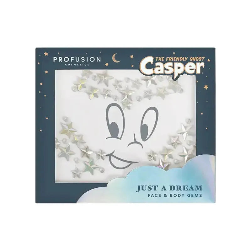 Profusion Cosmetics Casper the Friendly Ghost |  Cosmetic Bag & Glow in the Dark Face Gems accessories