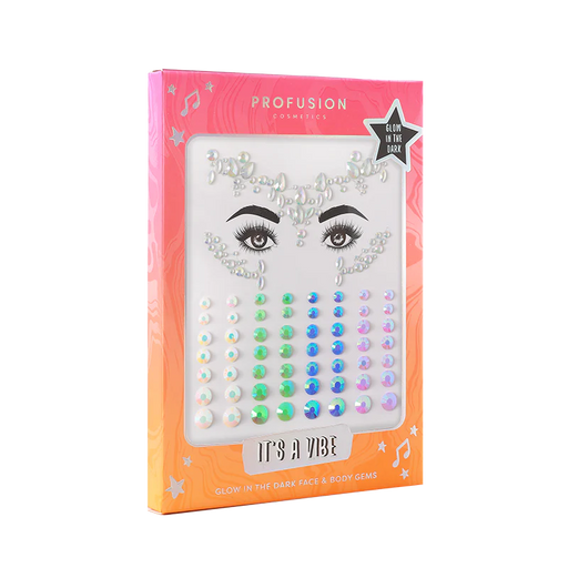 Profusion Cosmetics It's a Vibe | Glow-in-the-Dark Face & Body Gems Body