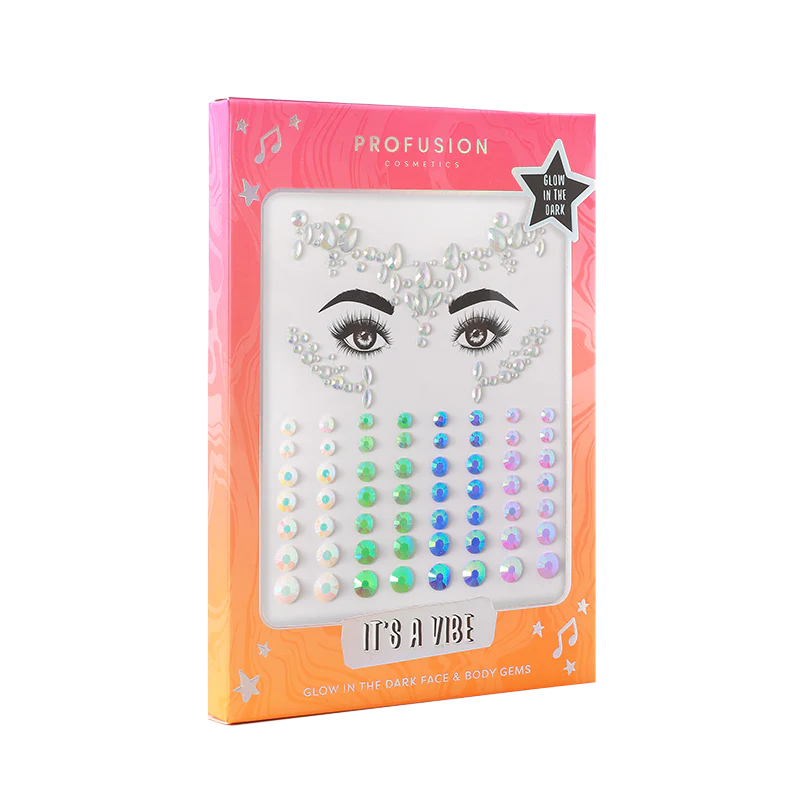 Profusion Cosmetics It's a Vibe | Glow-in-the-Dark Face & Body Gems Body