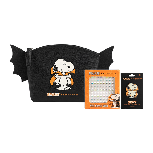 Profusion Cosmetics Peanuts Halloween | Count Snoopy Cosmetic Bag Set with Gems accessories