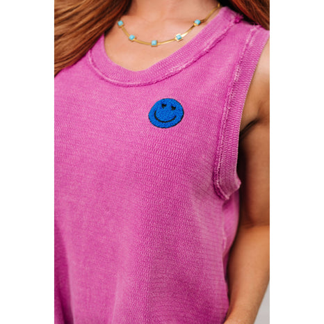 A Few of My Favorite Things Round Neck Tank in Fuchsia