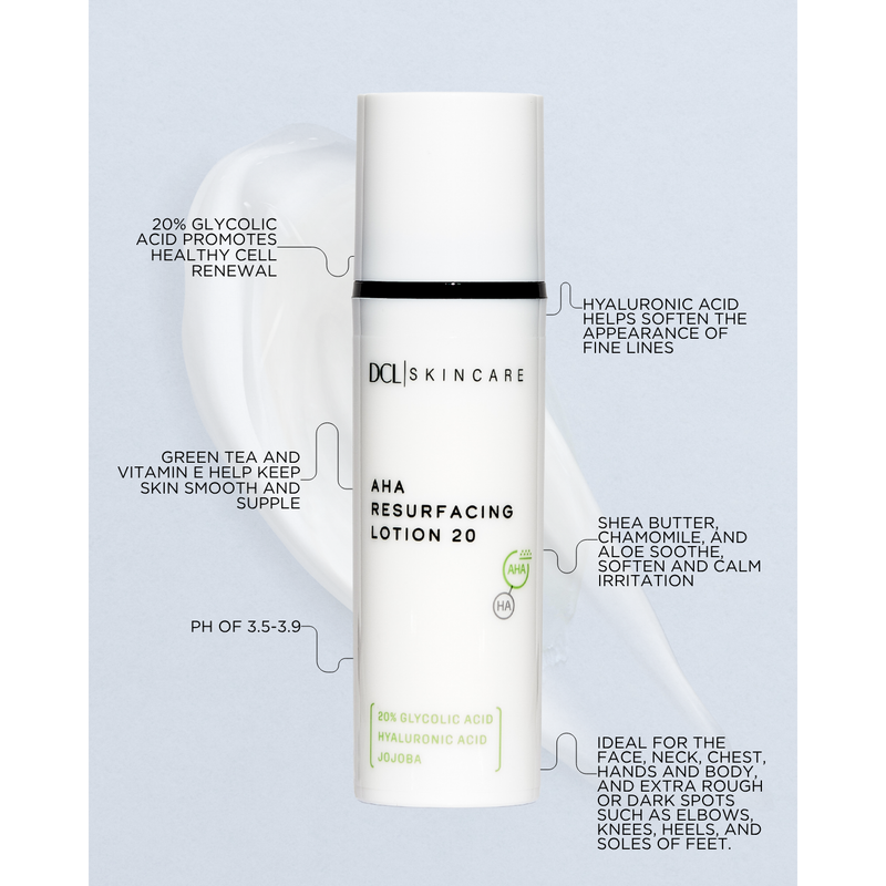 DCL Skincare AHA Resurfacing Lotion 20 Bottle