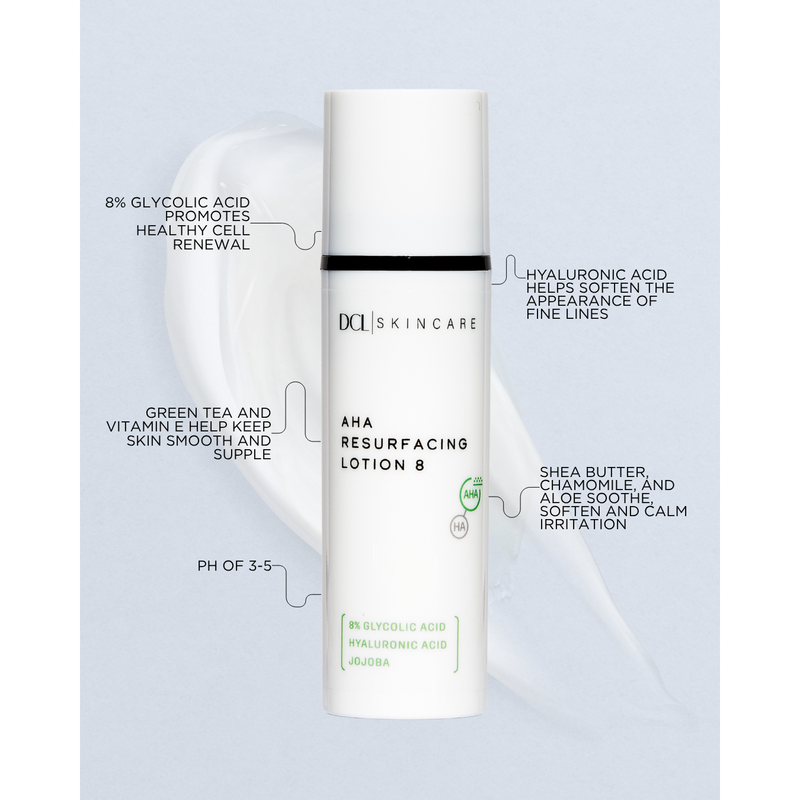 DCL Skincare AHA Resurfacing Lotion 8 Bottle