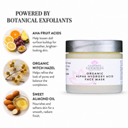 Glimmer Goddess® Organic Skin Care Organic AHA Face Mask – Renewing Treatment for Exfoliation & Glow Masks & Peels White Smoke