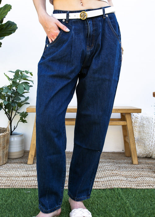 Loose High Waist Denim Trousers