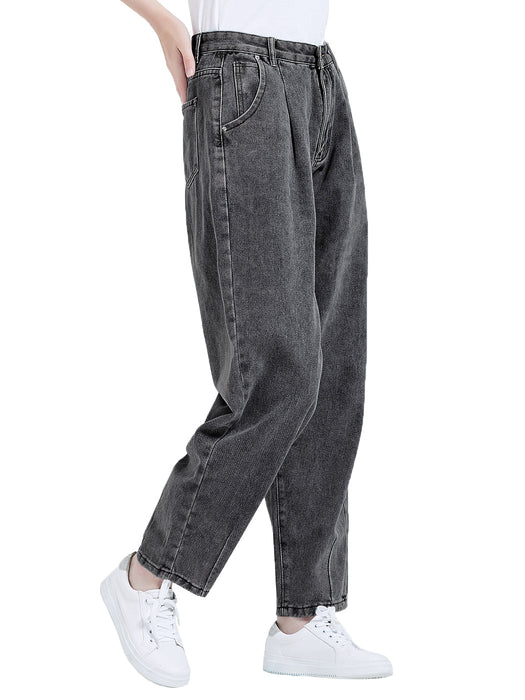 Loose High Waist Denim Trousers