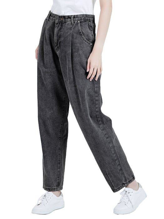 Loose High Waist Denim Trousers