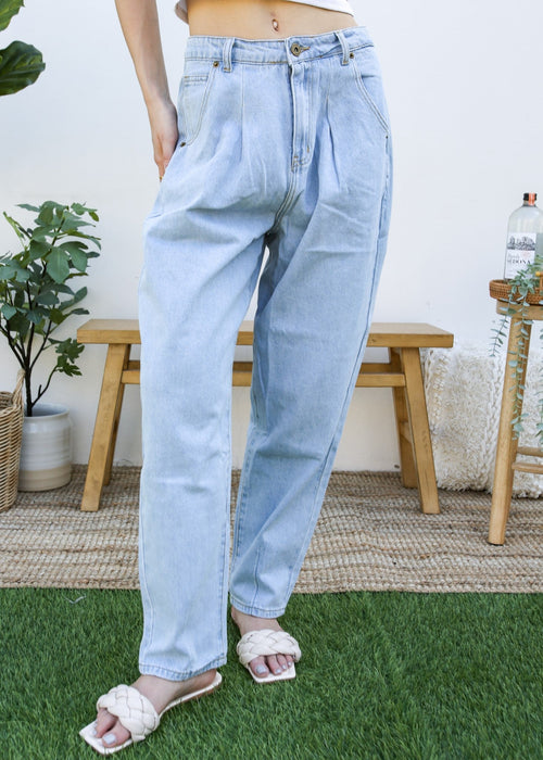 Loose High Waist Denim Trousers