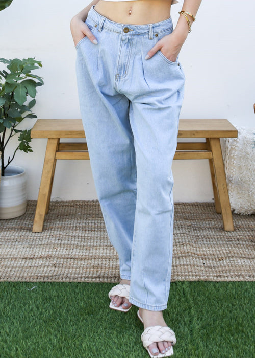 Loose High Waist Denim Trousers