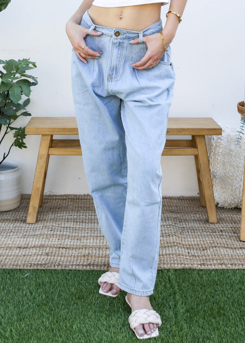 Loose High Waist Denim Trousers