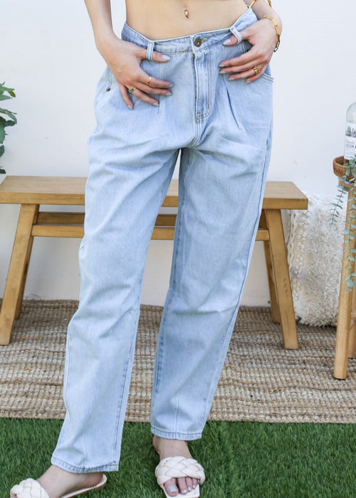 Loose High Waist Denim Trousers