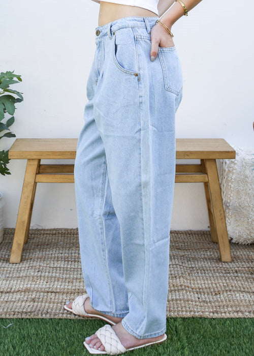 Loose High Waist Denim Trousers