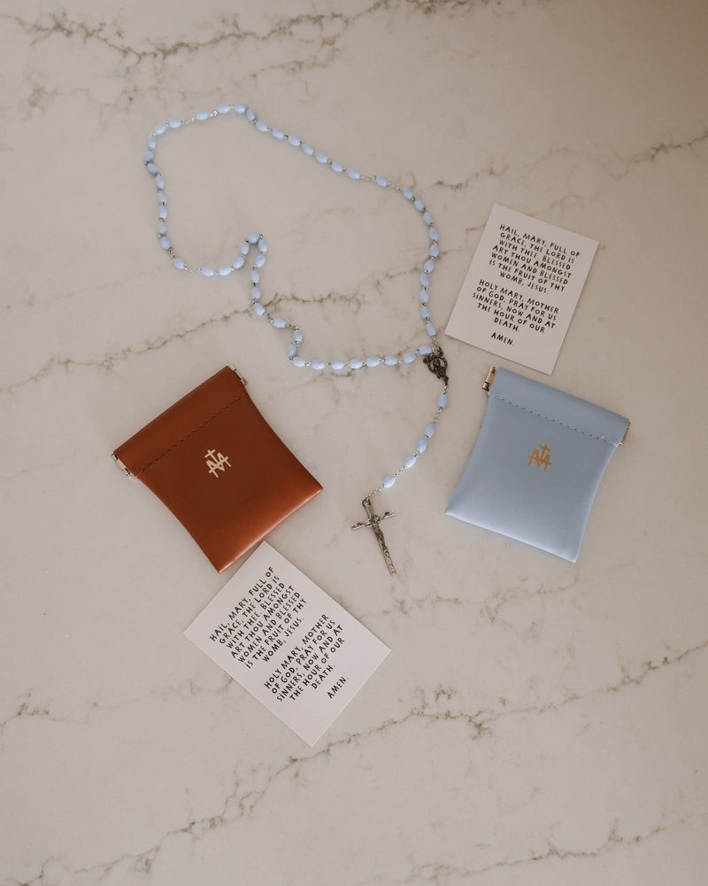 Be A Heart Brown Rosary Pouch Accessories Dark Gray