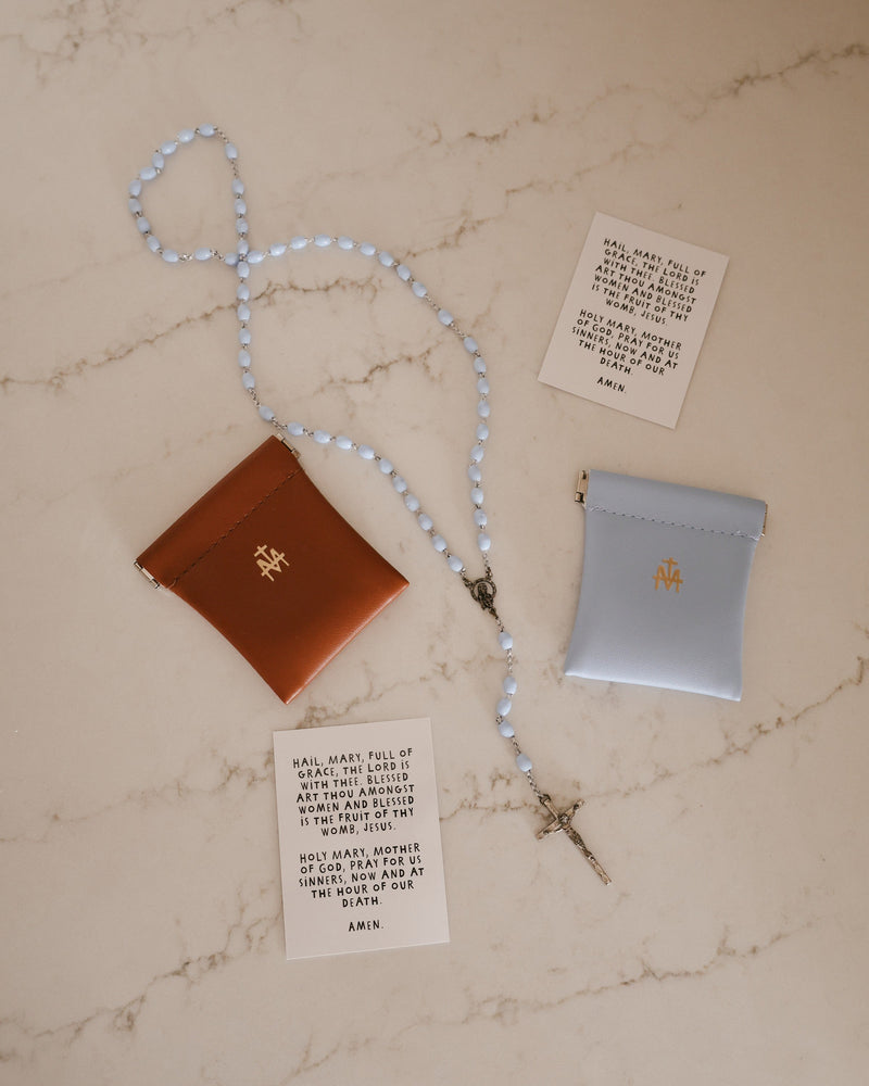 Be A Heart Brown Rosary Pouch Accessories Dark Gray