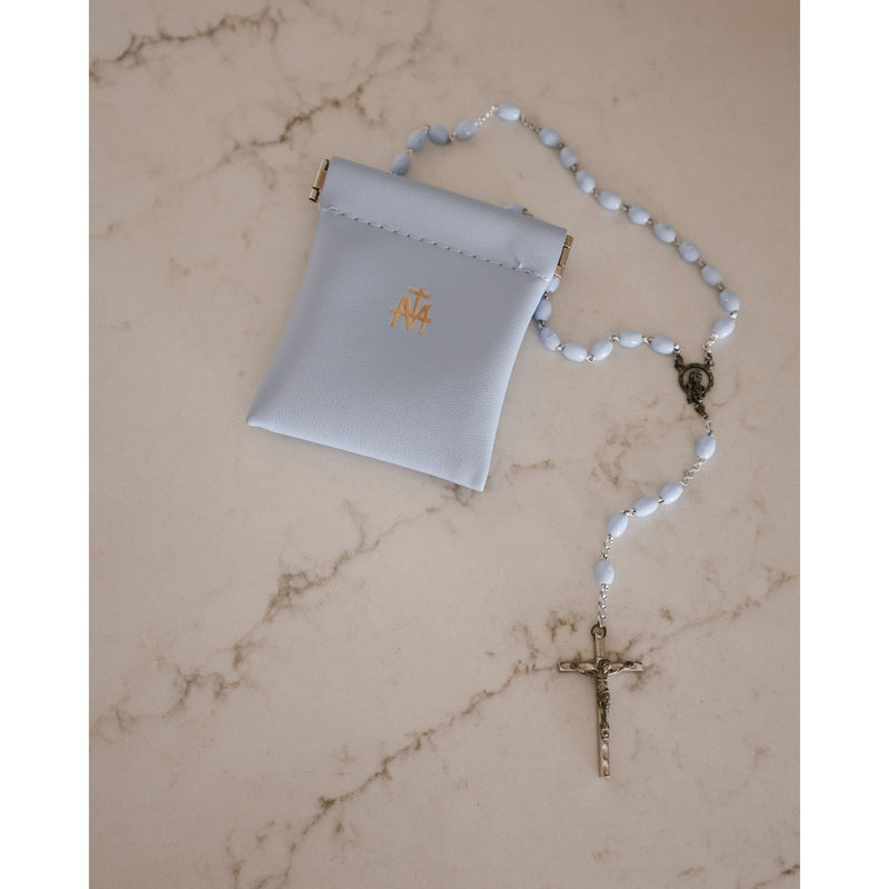 Be A Heart Blue Rosary Pouch Accessories Rosy Brown
