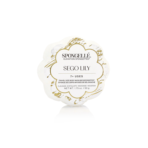Spongellé Sego Lily | Elevation Spongette Body Wash Infused Buffer White Smoke