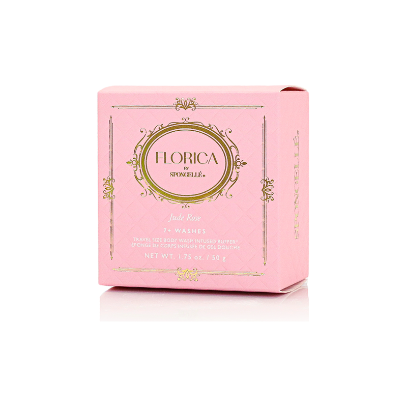 Spongellé Jude Rose Spongette | Florica Body Wash Infused Buffer