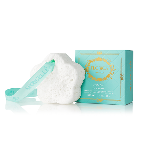 Spongellé Mystic Rose Spongette | Florica Body Wash Infused Buffer