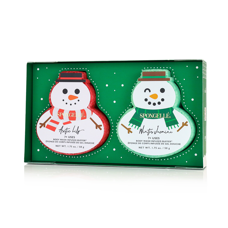 Spongellé Let It Snow | Holiday Snowman Gift Set Body Wash Infused Buffer