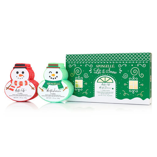 Spongellé Let It Snow | Holiday Snowman Gift Set Body Wash Infused Buffer