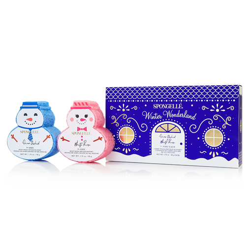 Spongellé Winter Wonderland | Holiday Snowman Gift Set Body Wash Infused Buffer