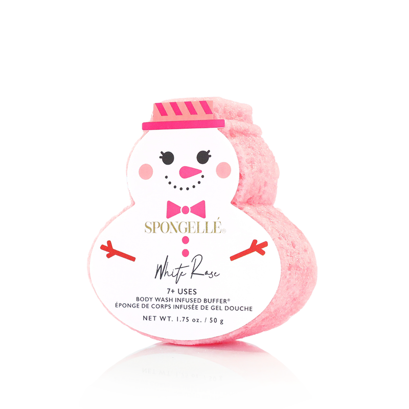 Spongellé White Rose | Holiday Snowman Body Wash Infused Buffer