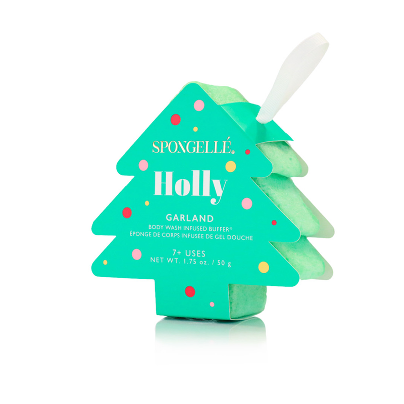 Spongellé Holly - Garland | Holiday Tree Body Wash Infused Buffer