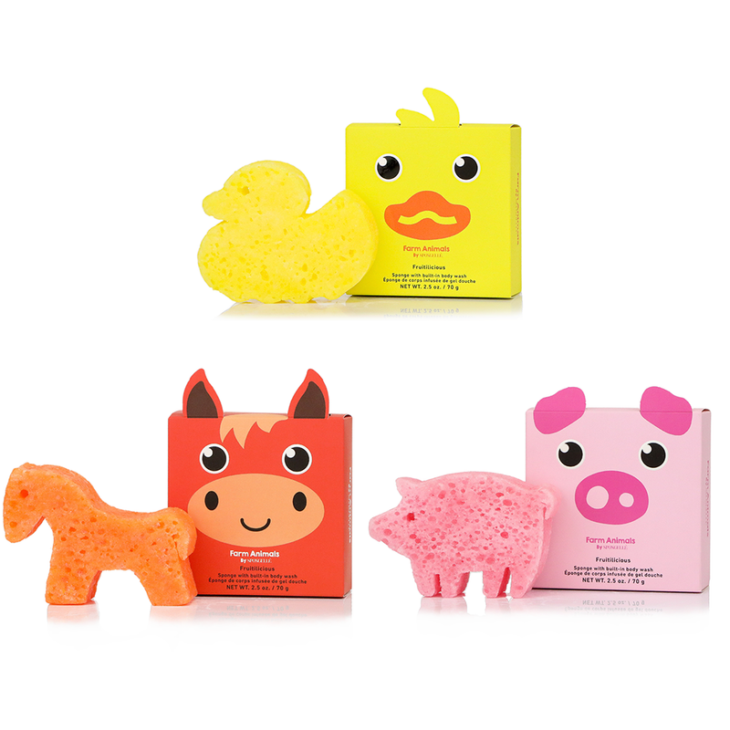 Spongellé Farm Animals Assorted Pack Body Wash Infused Buffer
