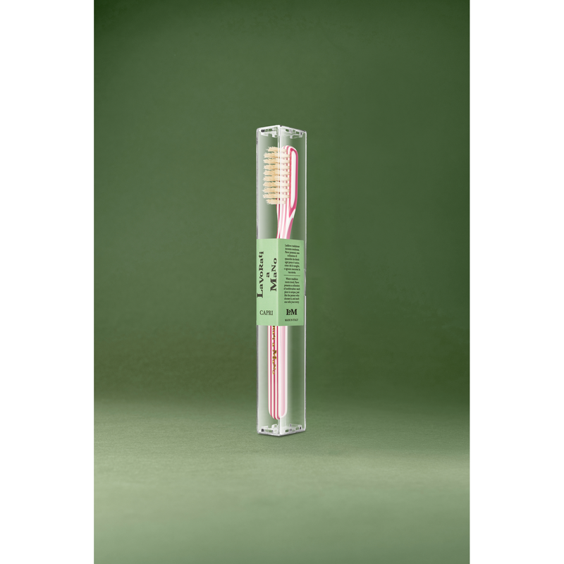 Capri Medium Natural Bristles Toothbrush by Lavorati a Mano