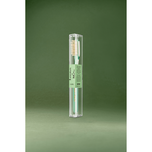 KOH-I-NOOR Beauty USA Capri Medium Natural Bristles Toothbrush by Lavorati a Mano Toothbrush Dark Olive Green Green,Yellow,Navy,Burgundy red,Blue