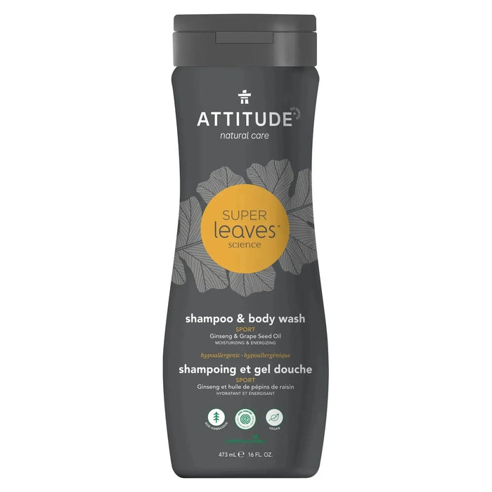 Attitude Shampoo Body Wash Sport  16 Oz