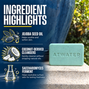 ATWATER Clean Impact Body Scrub and Cleansing Bar Bar Soap Midnight Blue
