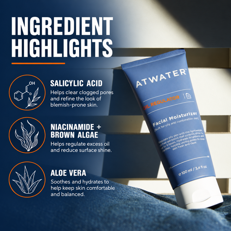 ATWATER Oil Regulator Facial Moisturizer Moisturizers Midnight Blue