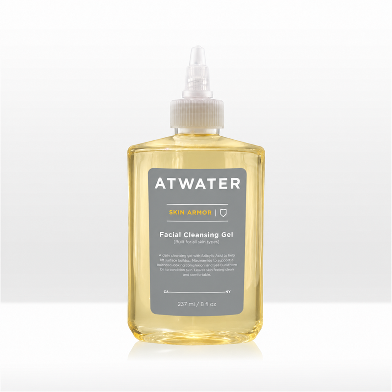 ATWATER Skin Armor Facial Cleansing Gel White Smoke Full-Size,Travel-Size