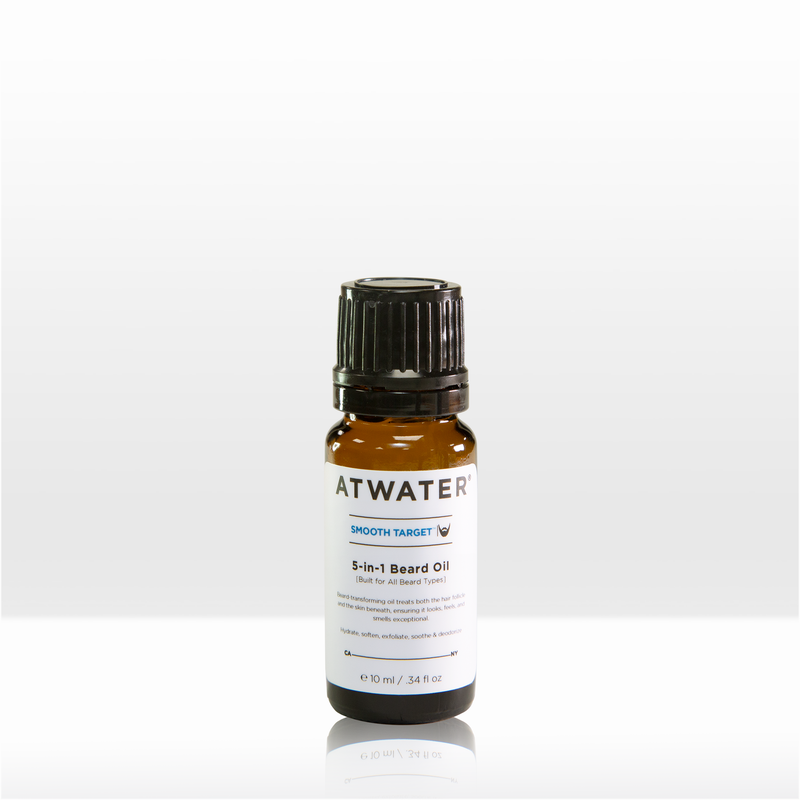 ATWATER Smooth Target 5-in-1 Beard Oil Shaving White Smoke .34 oz